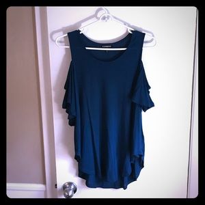 Express blue cold shoulder top - Size XS
